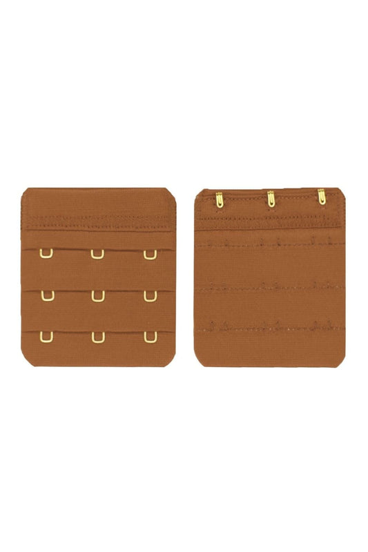 Bra Extender (Pack of 2) Bra Accessories Nubian Skin Caramel 3 x 3 