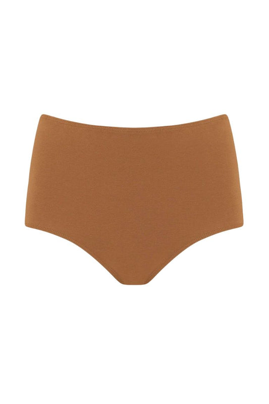 Cotton High Waist Brief Nubian Skin Caramel XS