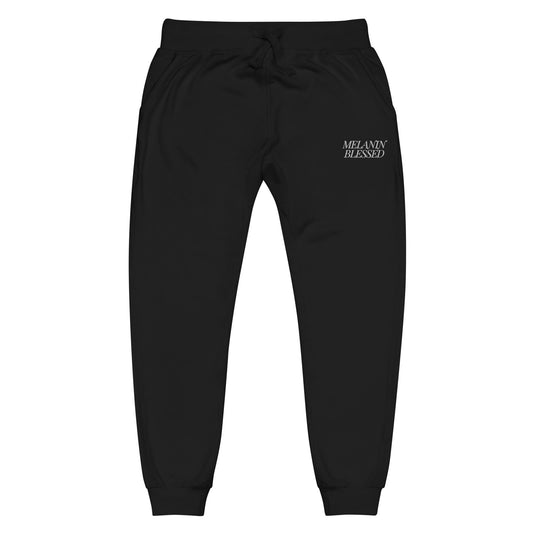 Melanin Blessed Fleece Sweatpants Sweatpants Nubian Skin Black XS 