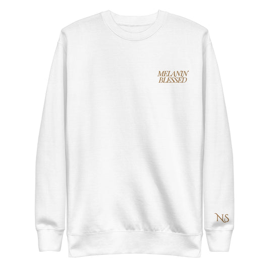 Melanin Blessed Sweatshirt Sweatshirt Nubian Skin White S 