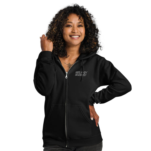 Melanin Blessed Zipped Hoodie Zipped Hoodie Nubian Skin 