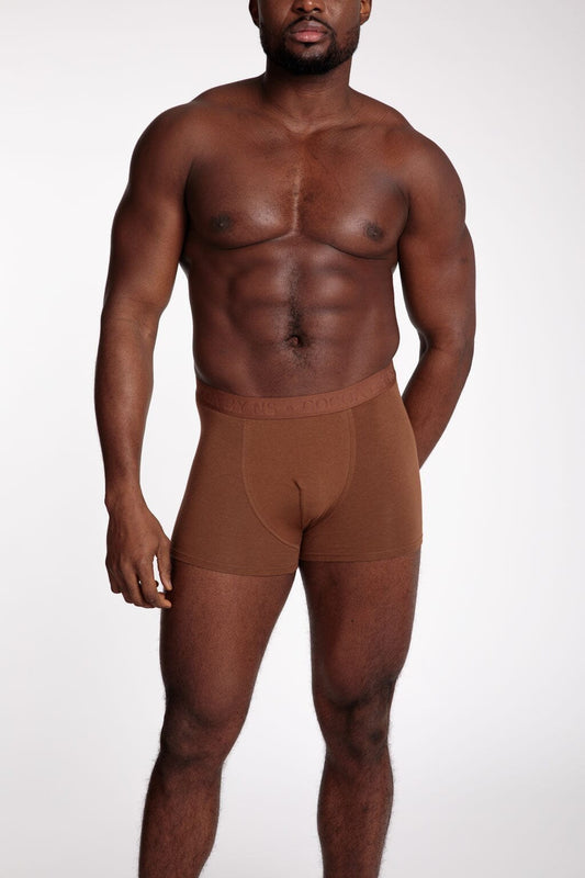 Leo Body Fresh Microfibre Trunk, Brown 033324-857, Mens Nude Skin Boxer  Briefs